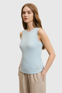 US Polo Shirt Assn. Women Light Blue Basic T-Shirt - Image 2