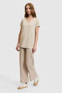 US Polo Shirt Assn. Women Stone Basic T-Shirt - Image 4