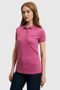 US Polo Shirt Assn. Women Fuchsia Basic T-Shirt - Image 3