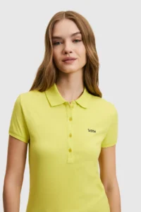 US Polo Shirt Assn. Women Peanut Green Basic T-Shirt - Image 2