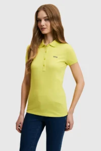 US Polo Shirt Assn. Women Peanut Green Basic T-Shirt - Image 3
