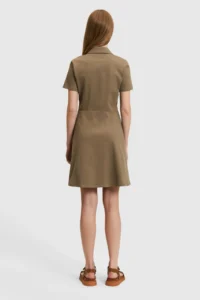 US Polo Shirt Assn. Women Dark Khaki Polo Shirt Shirt Collar Knitting Dress - Image 6