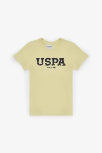 US Polo Shirt Assn. Boys' Light Yellow Crew Neck Basic T-Shirt