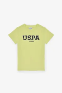 US Polo Assn. Boys' Peanut Green Crew Neck Basic T-Shirt