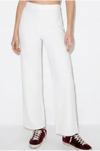 Bianco Lucci Women's Scarf Tie Detailed T-Shirt High Waist Trousers Bottom-Top Set 7630 - Image 6