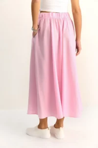 Bianco Lucci Women's Elastic Waist Pocket Detailed Flowy Maxi Skirt 7597 - Image 7