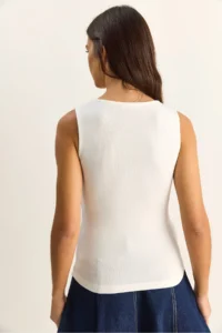 Bianco Lucci Women's Beaded Accessory V-Neck Stretchy Blouse ÖB261023 - Image 7