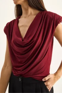 Bianco Lucci Women's Padded Collar Neck Viscose Blouse 28008 - Image 5