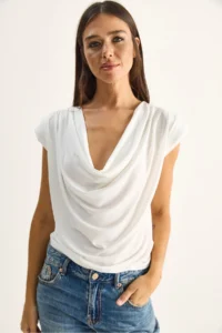 Bianco Lucci Women's Padded Collar Neck Viscose Blouse 28008 - Image 2