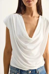 Bianco Lucci Women's Padded Collar Neck Viscose Blouse 28008 - Image 6