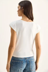 Bianco Lucci Women's Padded Collar Neck Viscose Blouse 28008 - Image 7