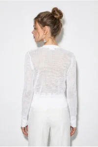 Bianco Lucci Women's Waist-Tied Openwork Thin Cardigan - Image 4