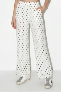 Bianco Lucci Women's Polka Dot Fitted Blouse Waist Pocket Detailed Trousers Modal Suit 4133 - Image 4