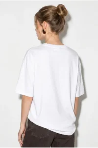 Bianco Lucci Women's Crew Neck Floral Printed Oversize 100% Cotton T-Shirt ÖT100001 - Image 5