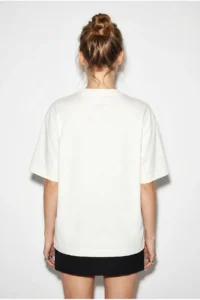 Bianco Lucci Women's Embroidered Text Embroidered Boat Neck T-Shirt - Image 5