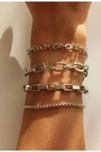 MagicStone Women Silver Color 4 Sets Kombin Bracelet Set - Image 2