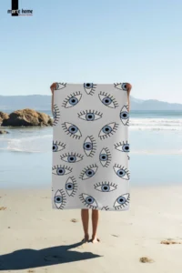 Marte Home Blue Eyes Beach Towel - Image 2