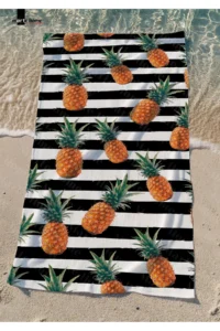 Marte Home Pineapple Stripe Printed Beach Towel