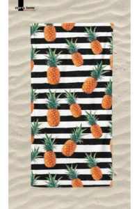 Marte Home Pineapple Stripe Printed Beach Towel - Image 3