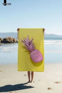 Marte Home Pineapple Printed Beach Towel - Image 2