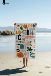 Marte Home Colorful Patterned Printed Beach Towel - Image 2
