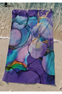 Marte Home Purple Marble Beach Towel