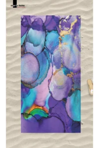 Marte Home Purple Marble Beach Towel - Image 3