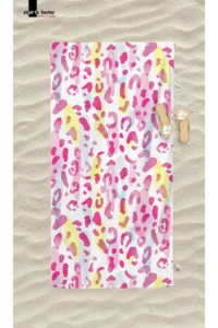 Marte Home Pink Leopard - Printed Beach Towel - Image 3
