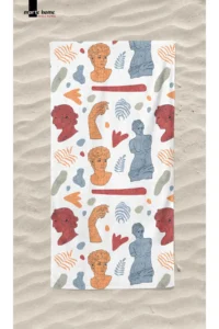 Marte Home STATUES -  Colorful Printed Beach Towel - Image 3
