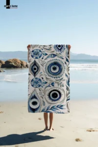 Marte Home EVIL EYES - EYE BEAD PRINTED  BEACH TOWEL - Image 2
