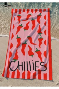 Marte Home  - PEPPER PRINTED  BEACH TOWEL - 75x150 CM