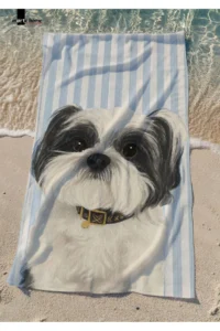 Marte Home DOG -  DOG ​​PRINTED BEACH TOWEL - 75x150 CM