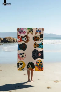 Marte Home DOGS -  DOG ​​PRINTED BEACH TOWEL - 75x150 CM - Image 2