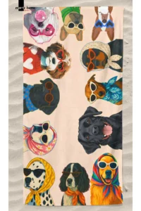 Marte Home DOGS -  DOG ​​PRINTED BEACH TOWEL - 75x150 CM - Image 3