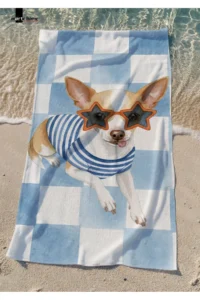 Marte Home DOG -  DOG ​​PRINTED BEACH TOWEL - 75x150 CM
