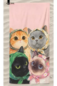 Marte Home CATS -  CAT PRINTED BEACH TOWEL - 75x150 CM - Image 3