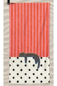 Marte Home CAT - Colorful CAT Printed Beach Towel - 75x150 CM - Image 3
