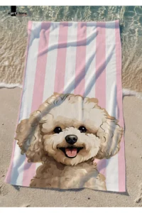 Marte Home DOG -  DOG ​​PRINTED BEACH TOWEL - 75x150 CM