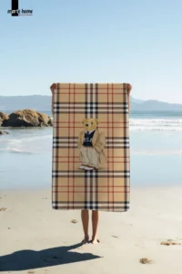 Marte Home TEDDY BEAR PLAID   PRINTED BEACH TOWEL - 75x150 CM - Image 2