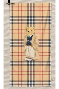 Marte Home TEDDY BEAR PLAID   PRINTED BEACH TOWEL - 75x150 CM - Image 3