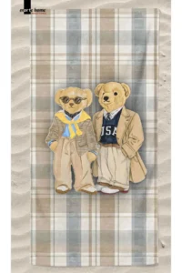 Marte Home TEDDY BEAR PLAID   PRINTED BEACH TOWEL - 75x150 CM - Image 3