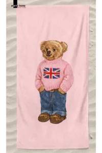 Marte Home TEDDY BEAR  COLORED PRINTED BEACH TOWEL - 75x150 CM - Image 3