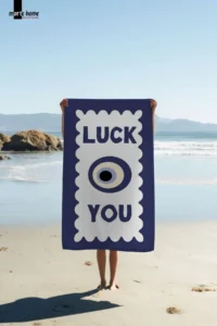 Marte Home LUCK YOU - EVIL BEAD PRINTED  BEACH TOWEL - 75x150 CM - Image 2