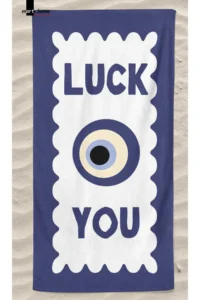 Marte Home LUCK YOU - EVIL BEAD PRINTED  BEACH TOWEL - 75x150 CM - Image 3