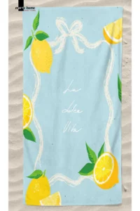 Marte Home LA DOLCE VITA -  LEMON PRINTED BEACH TOWEL - 75x150 CM - Image 3