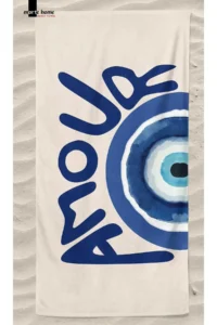 Marte Home AMOUR -  EVIL BEAD PRINTED BEACH TOWEL - 75x150 CM - Image 3