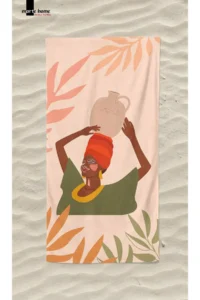 Marte Home African Woman K - Printed Beach Towel - Image 3