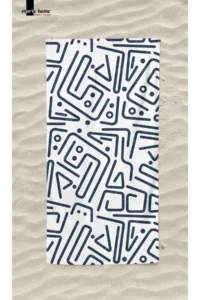 Marte Home Black Doodle - Printed Beach Towel - Image 3