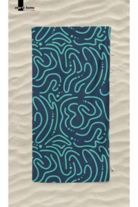 Marte Home Green Doodle - Printed Beach Towel - Image 3