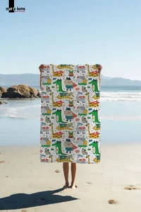 Marte Home Kahraman Hayvanlar Kids Beach Towel - Image 2